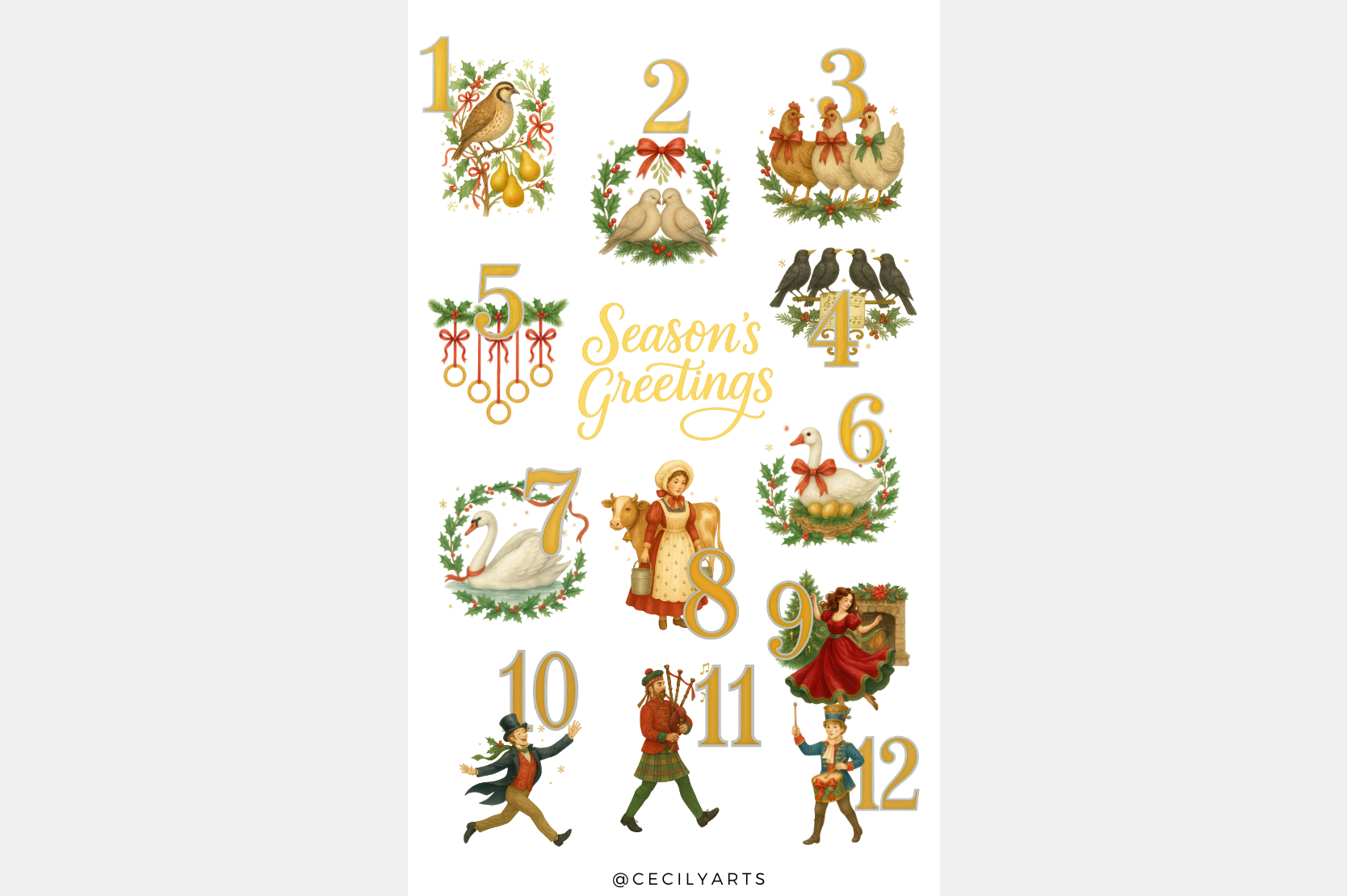 Twelve Days of Christmas Cliparts - photo 5