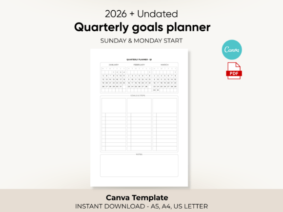2026 Quarterly Planner Canva