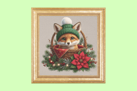 Baby Fox Christmas Basket