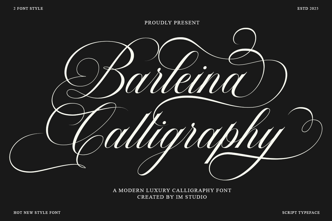 Barleina Calligraphy Font by IM Studio preview