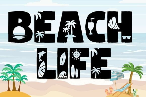 Preview specimen of Beach Life decorative font