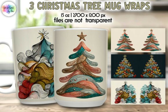 Christmas Tree Mug Wraps Oz Mugs Png Graphics