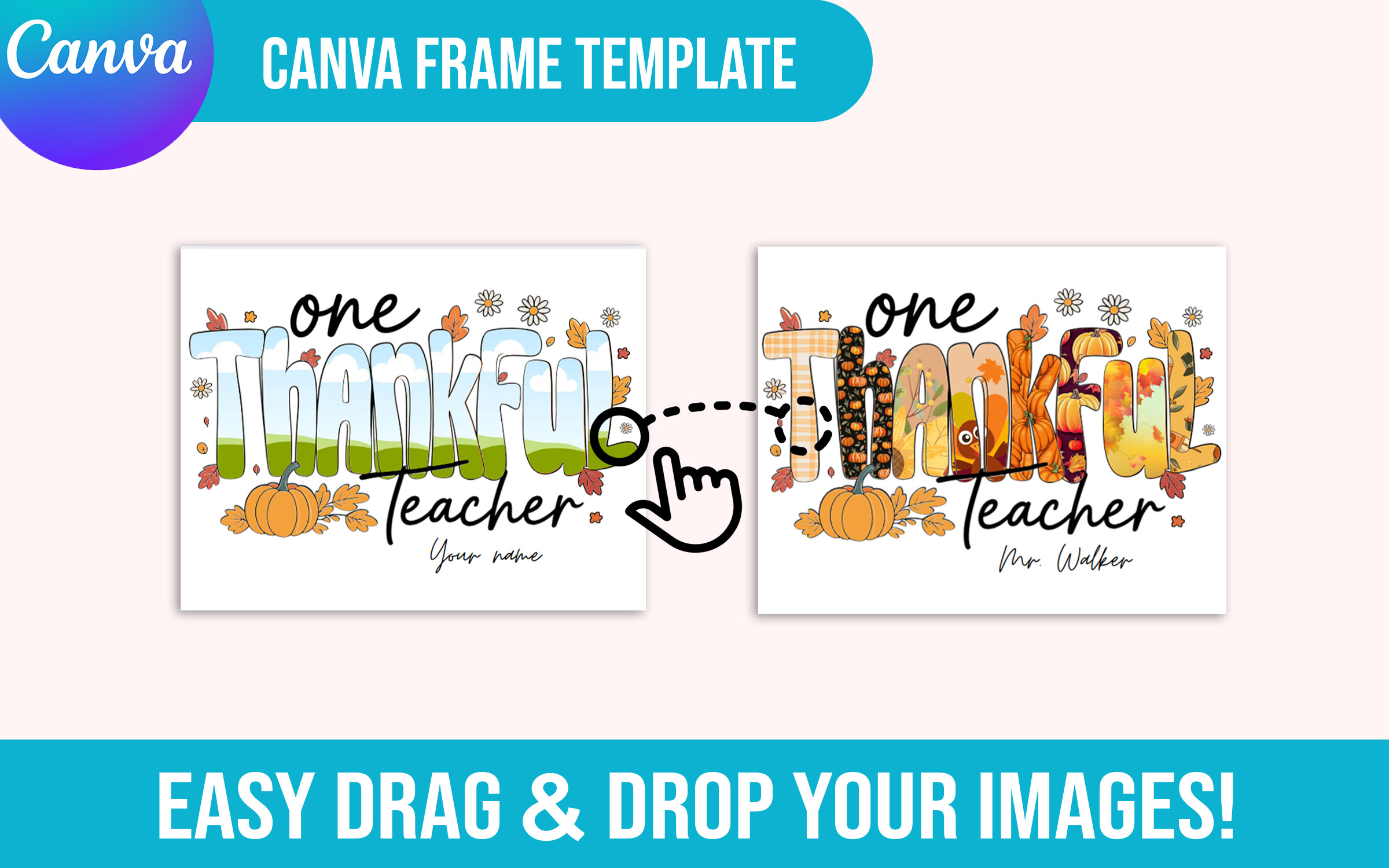 Custom Teacher Thanksgiving Canva Frame