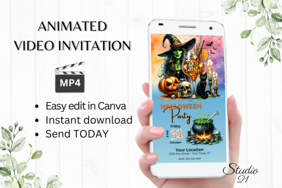 Digital Halloween Party Invitation