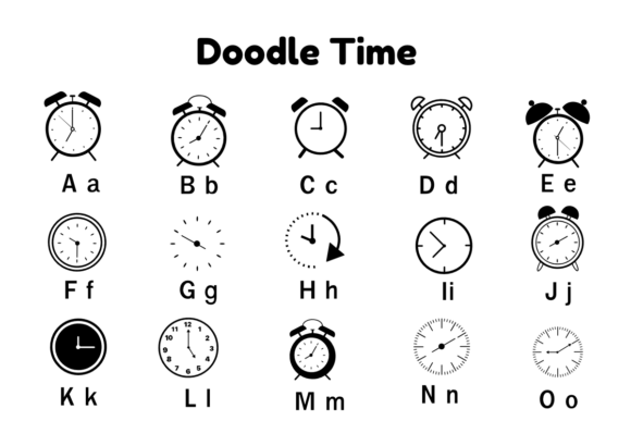 Doodle Time Font PNG with transparent background - Preview 5