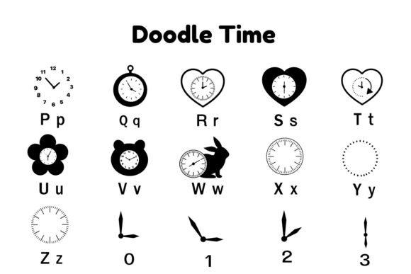 Doodle Time Font PNG with transparent background - Preview 6