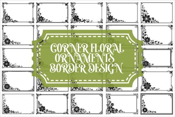 Elegant Corner Floral Border Images Set