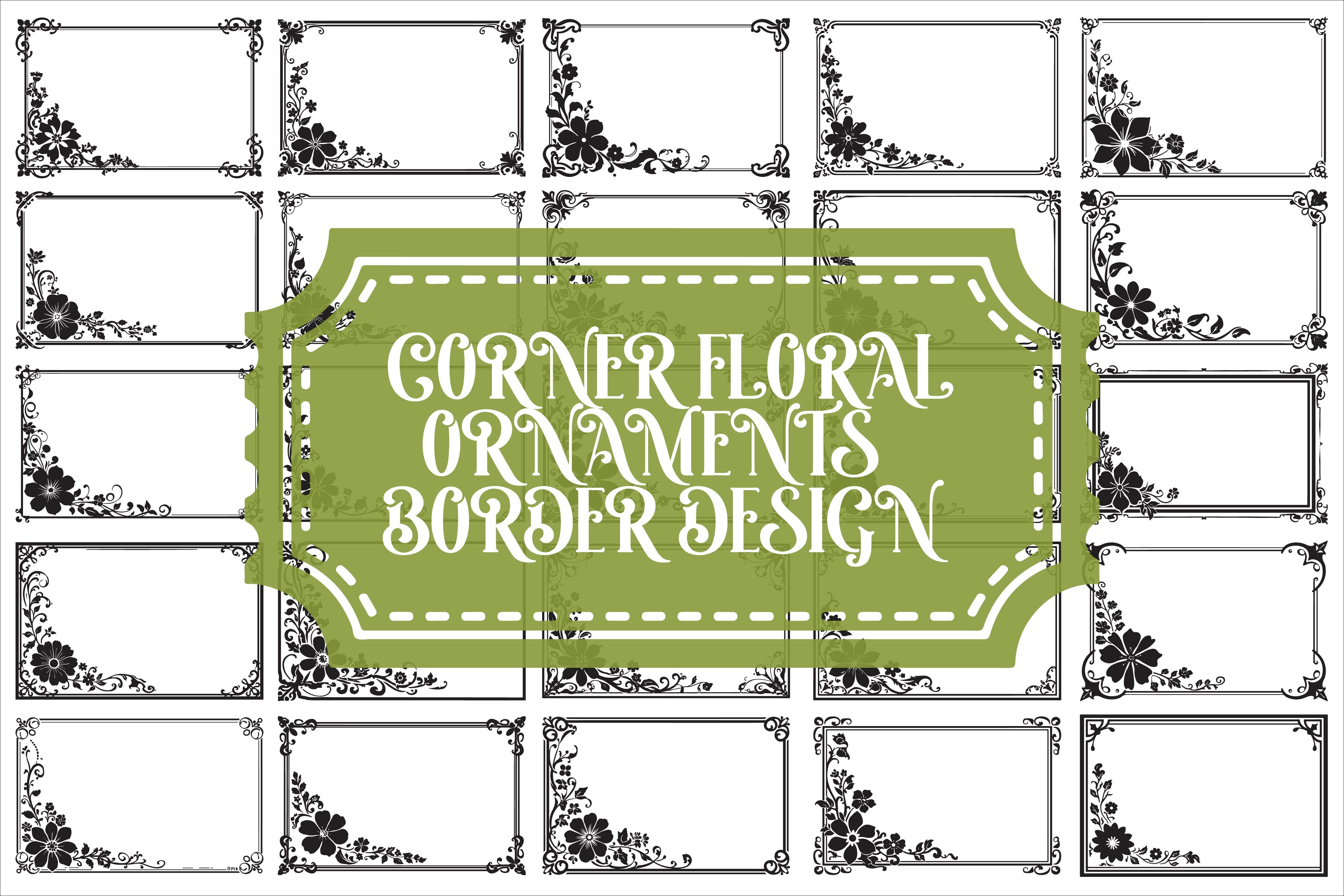 Elegant Corner Floral Border Images Set