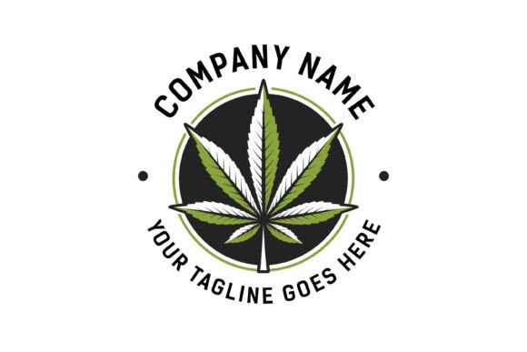 Elegant Hemp Leaf Logo Vector