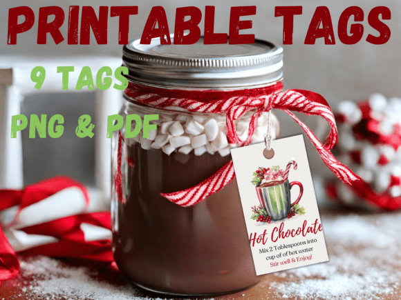 Gift Jar Tags - Christmas Hot Chocolate