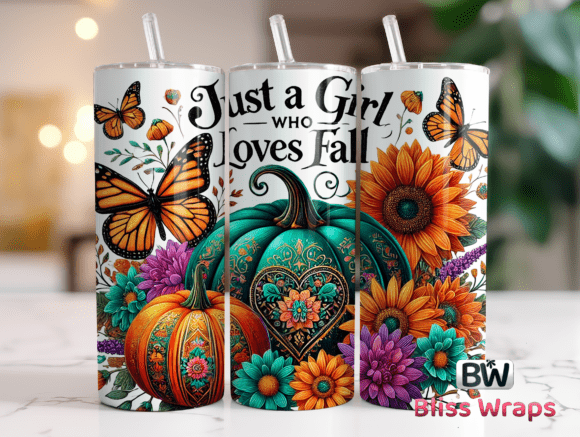 Just a Girl Who Loves Fall Tumbler PNG