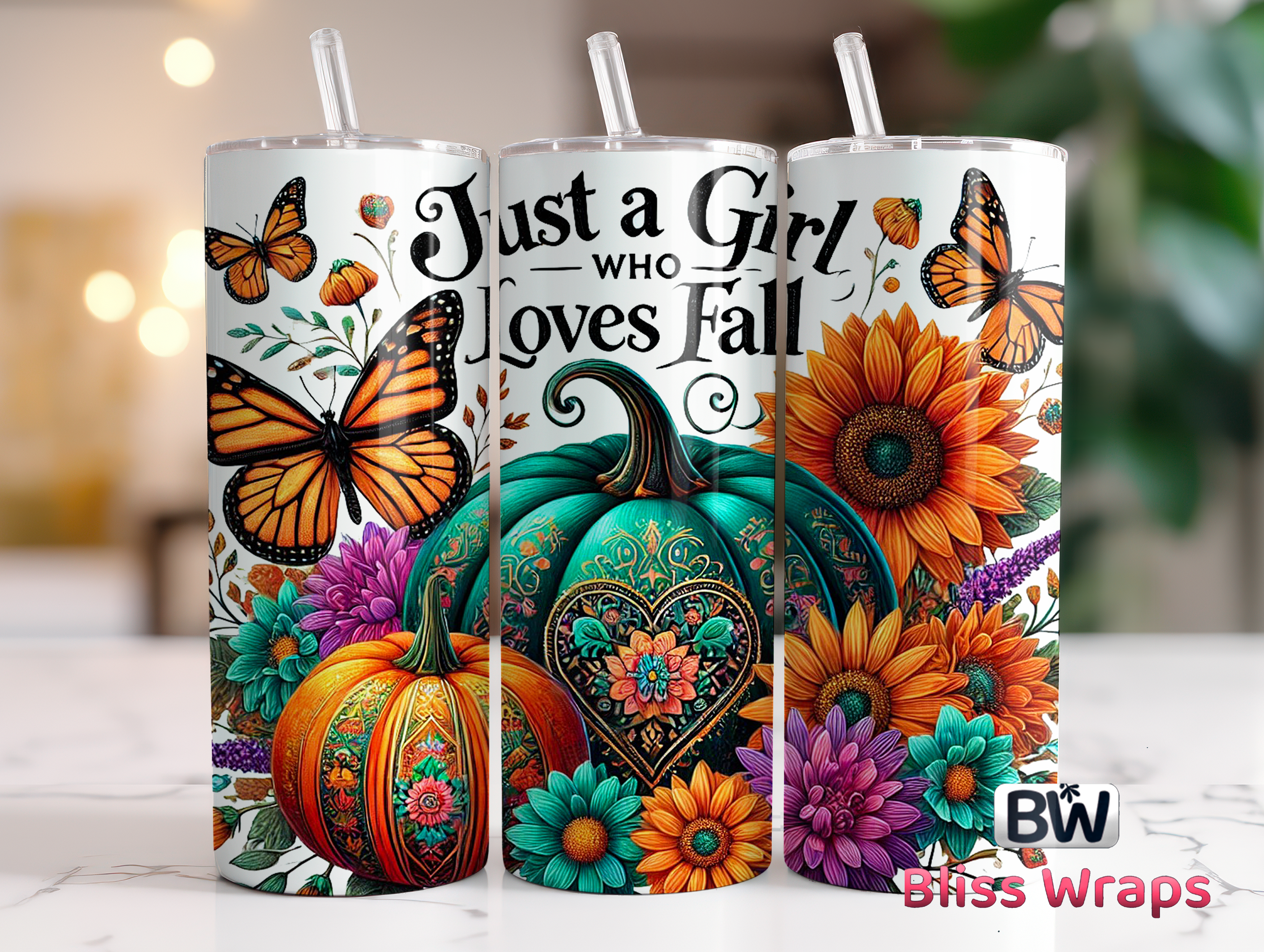 Just a Girl Who Loves Fall Tumbler PNG