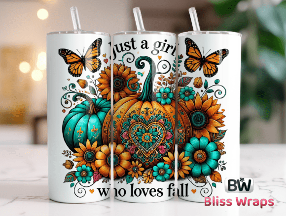 Just a Girl Who Loves Fall Tumbler PNG