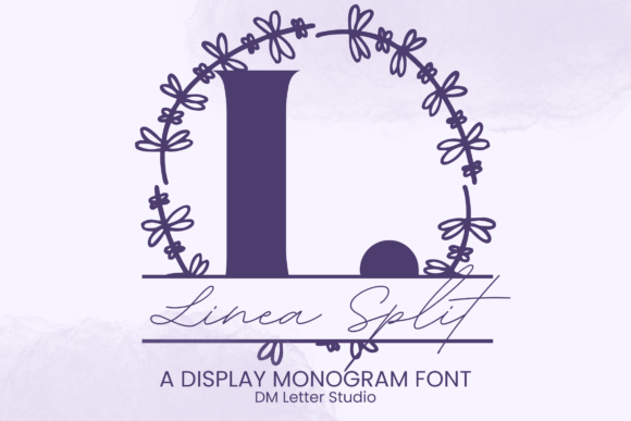 Linea Split Monogram Font PNG with transparent background - Preview 3