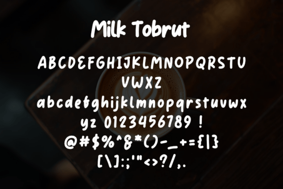 Milk Tobrut Font PNG with transparent background - Preview 1