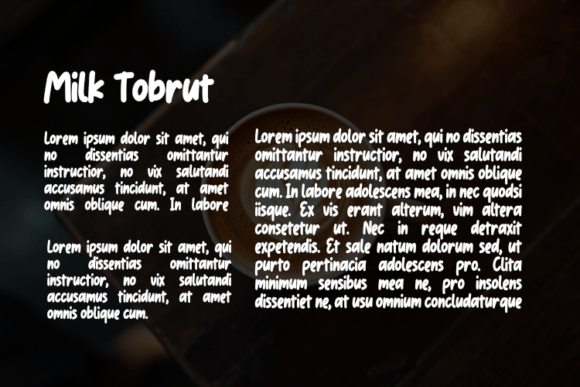 Milk Tobrut Font PNG with transparent background - Preview 2