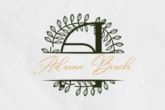 Novara Split Monogram Font PNG with transparent background - Preview 1