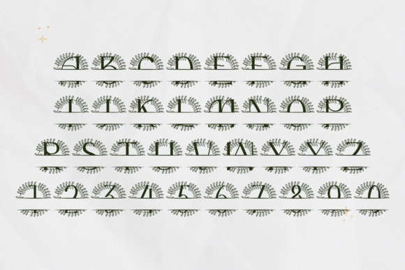 Novara Split Monogram Font PNG with transparent background - Preview 3