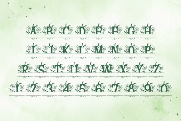 Orvara Split Monogram Font PNG with transparent background - Preview 3