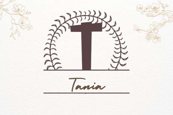Petalia Split Monogram Font PNG with transparent background - Preview 1