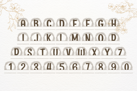 Petalia Split Monogram Font PNG with transparent background - Preview 3