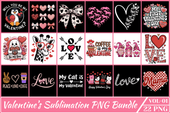Preview of Valentines Cozy Season PNG Bundle Valentine sublimation design