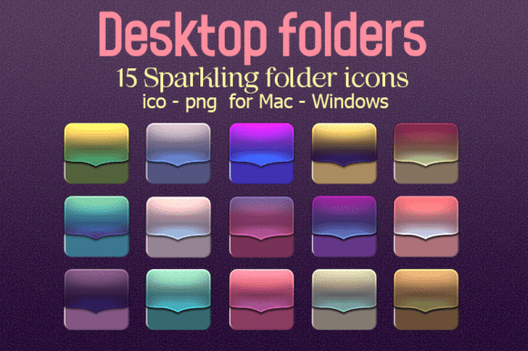 15 Sparkling Gradient Folder Icons Graphic Icons By Ruba Alash