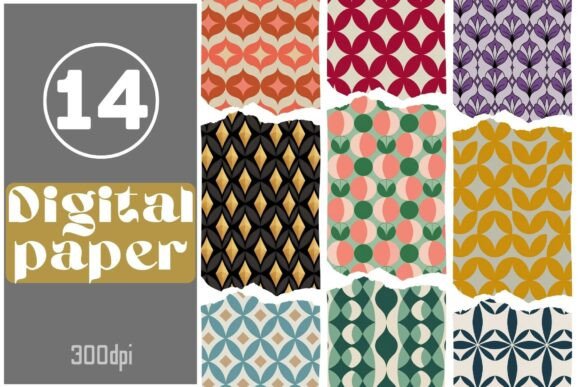Bold Geometric Digital Paper Set