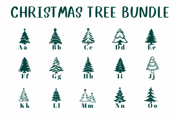 Christmas Tree Bundle Font - Preview 1