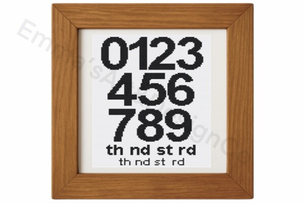 Cross Stitch Numbers 0–9