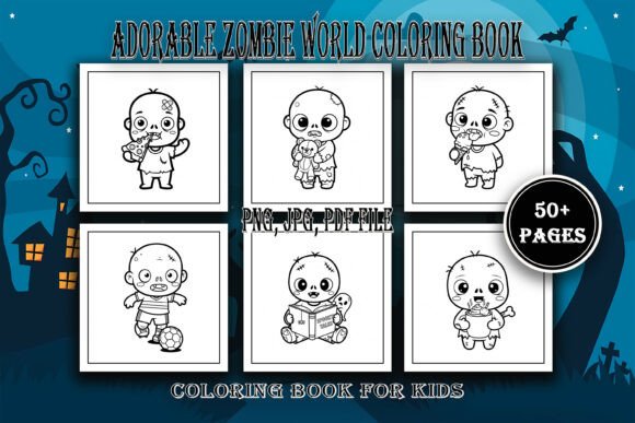 Cute Zombie World Coloring Book