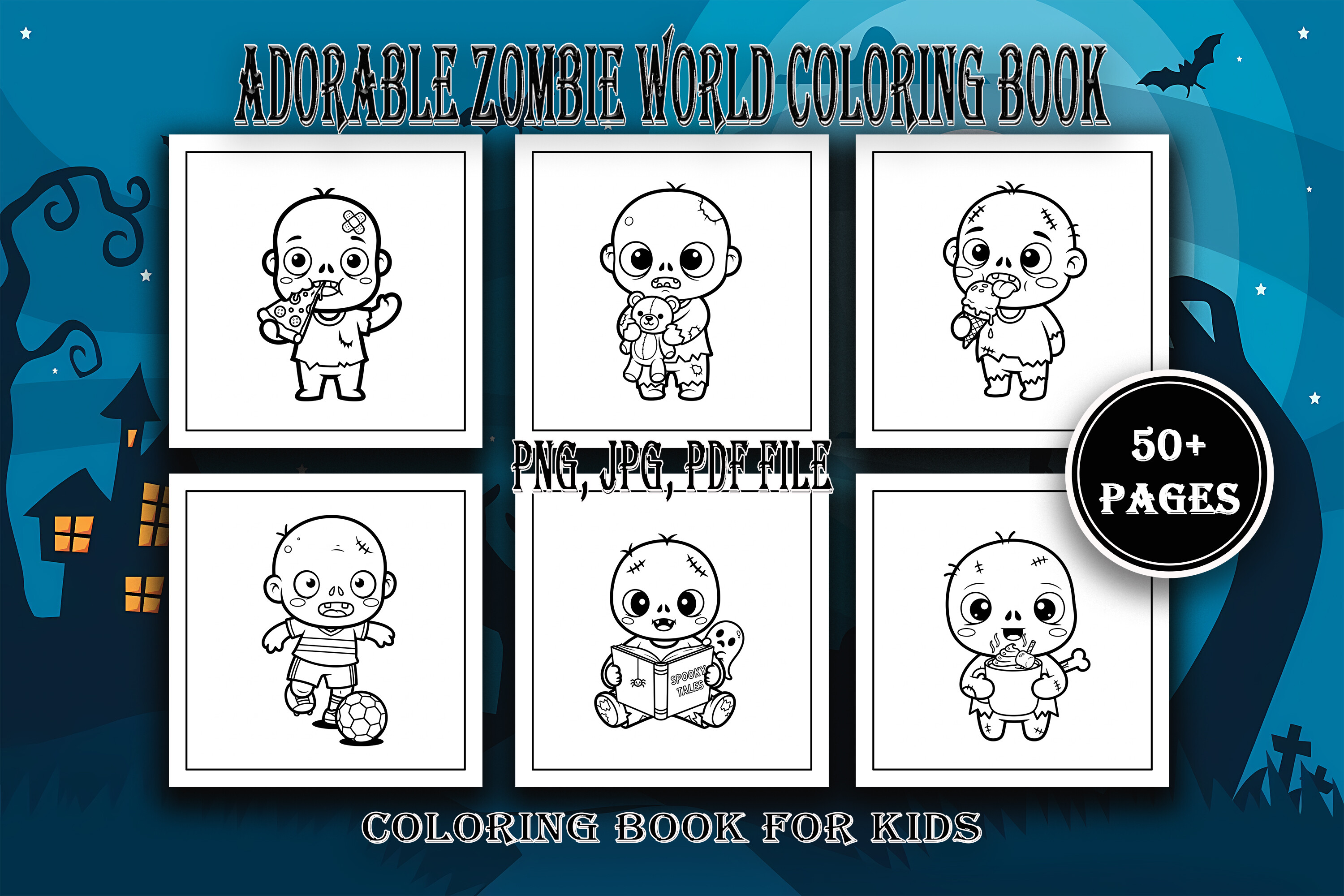 Cute Zombie World Coloring Book