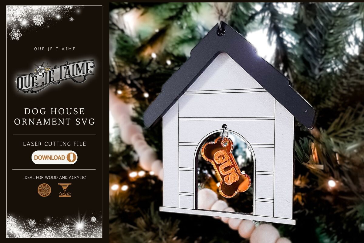 Dog House Christmas Ornament SVG