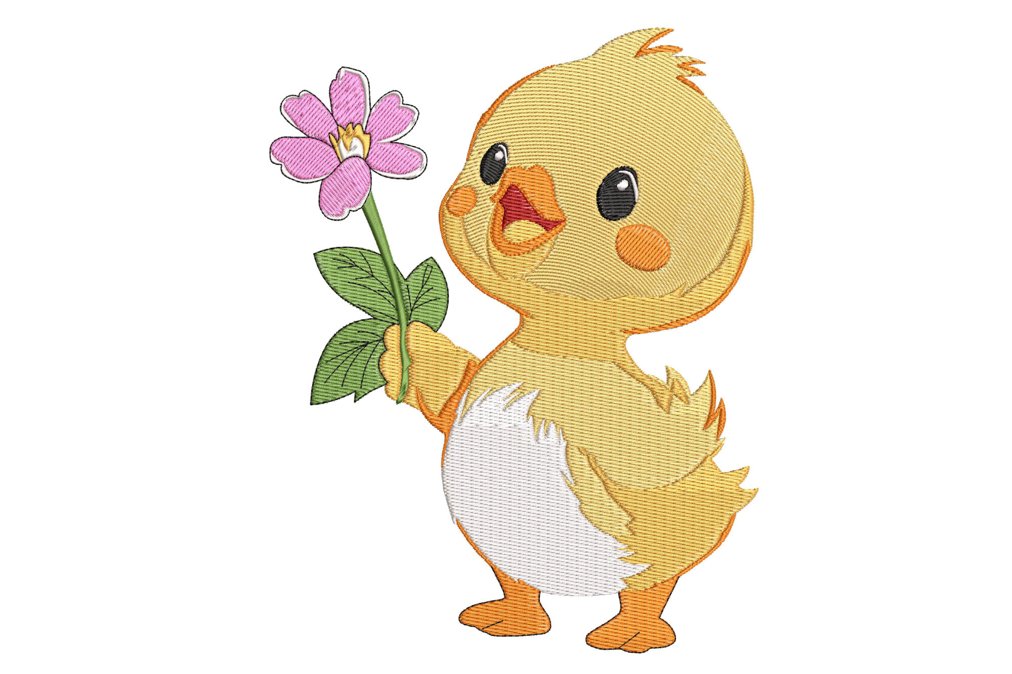 Duck Holding a Flower