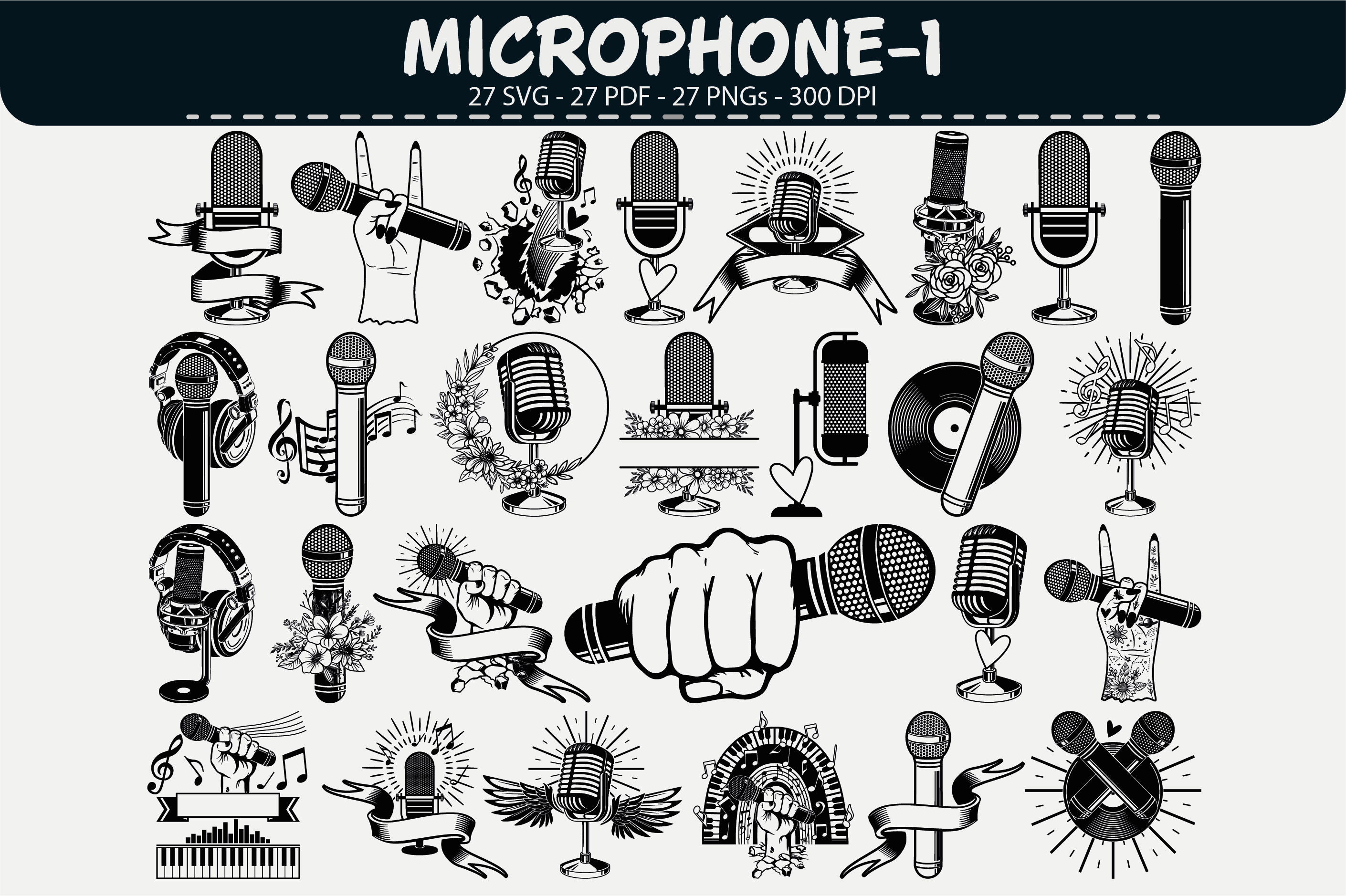 Microphone Vector Clipart – 27 Designs