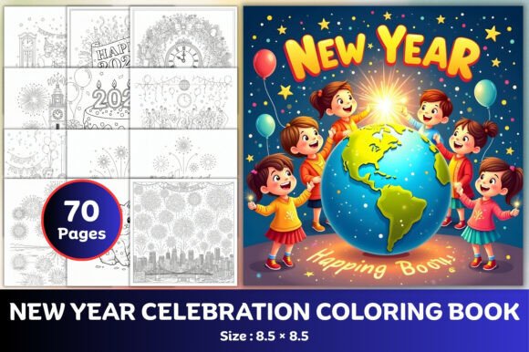 New Year Celebration Coloring Book