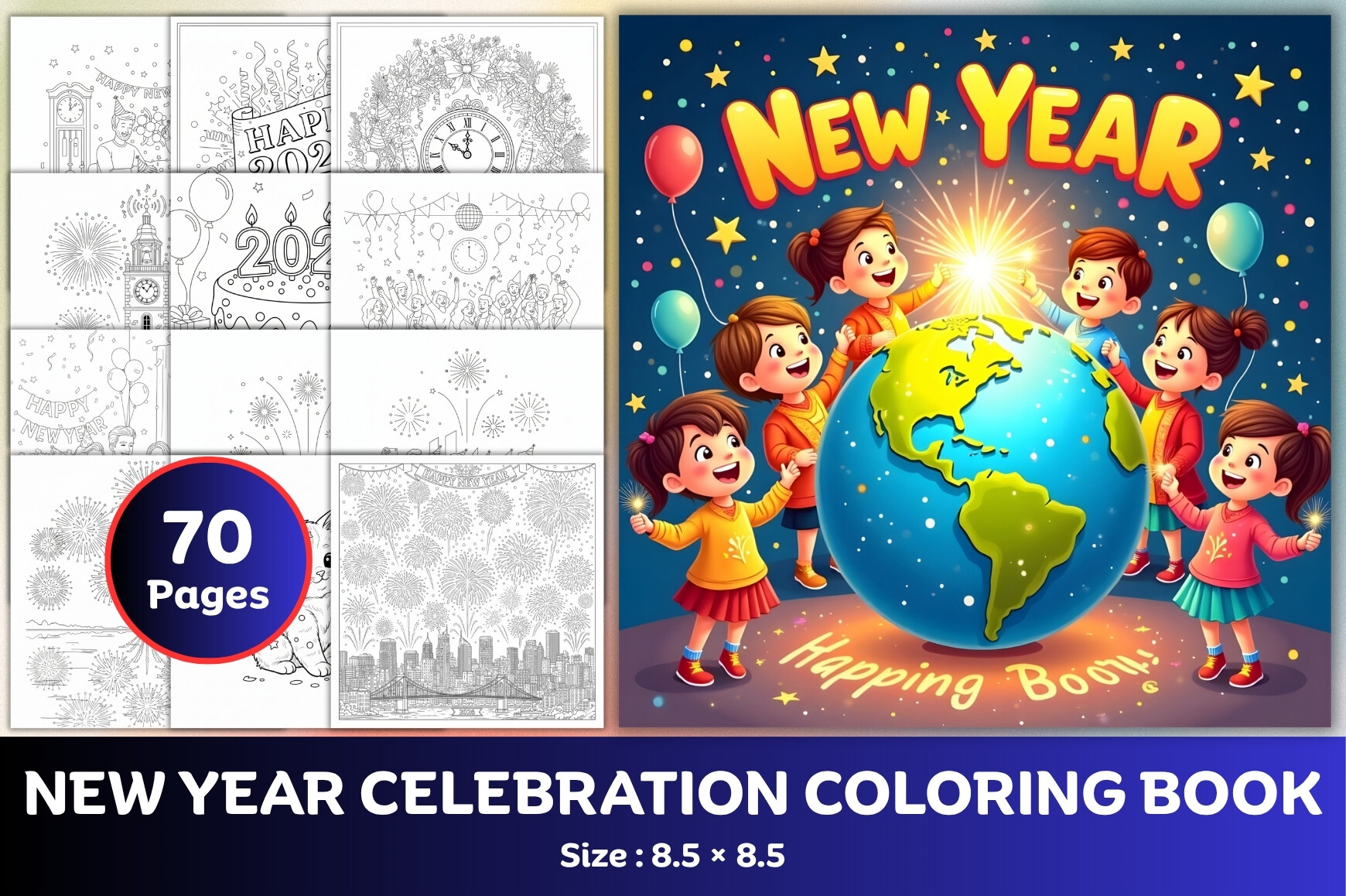 New Year Celebration Coloring Book