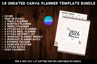 Printable Canva Planner Template Bundle Graphic by MikuWaku · Creative ...