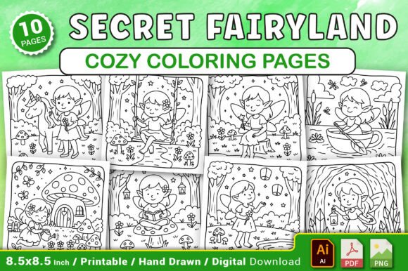 Secret Fairyland Cozy Coloring Pages