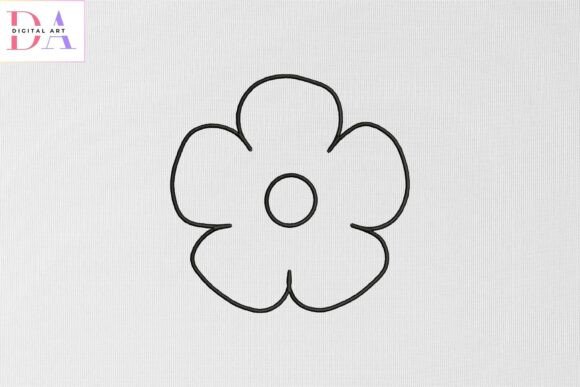 Simple 4 Petal Flower Outline