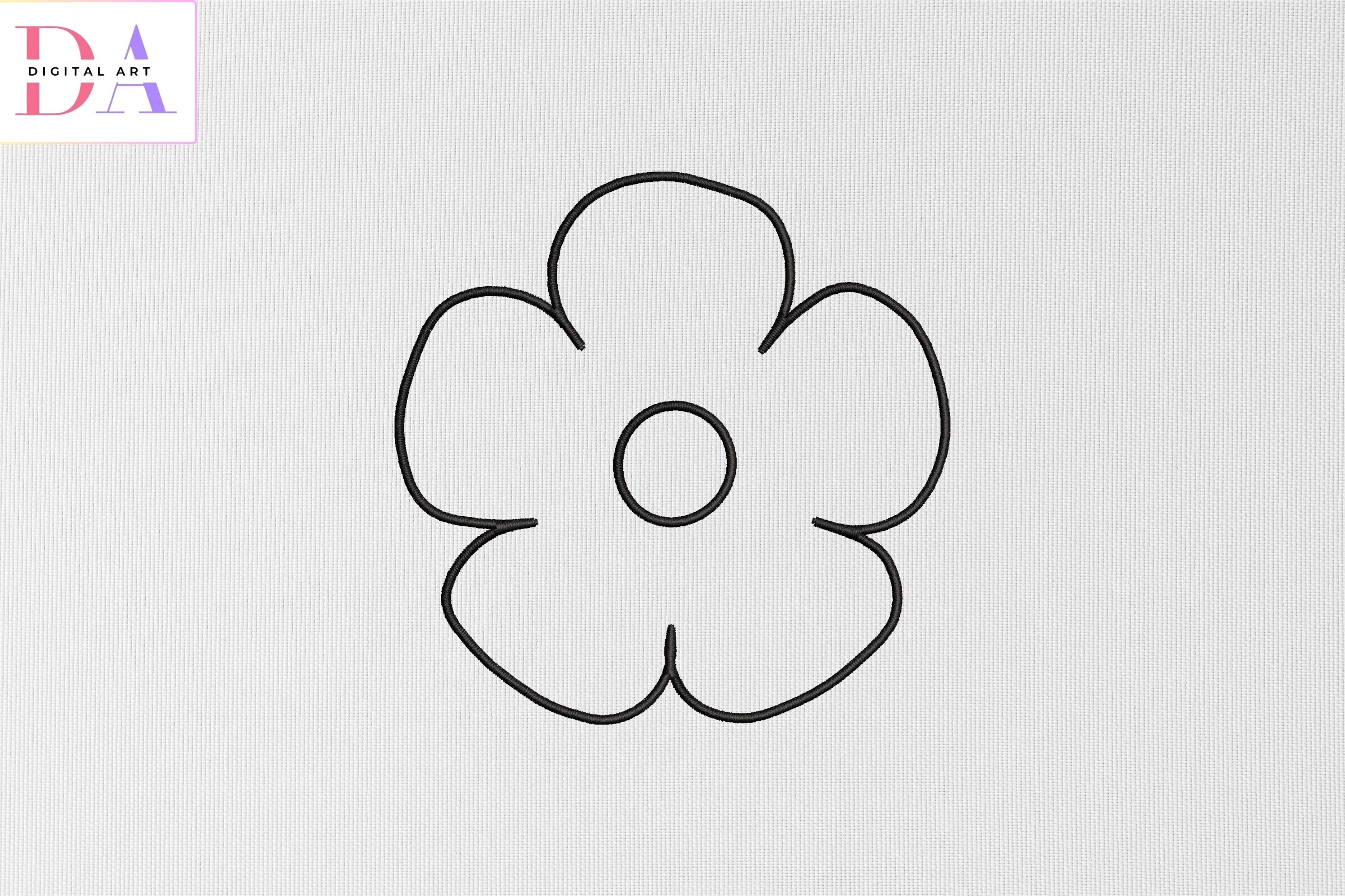 Simple 4 Petal Flower Outline