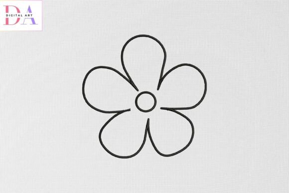 Simple 5 Petal Flower Outline