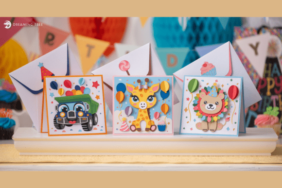 Tiny Tots Birthday Pop Up Cards SVG Bundle