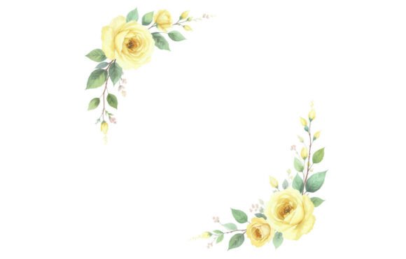 Yellow Roses Floral Corner Clipart