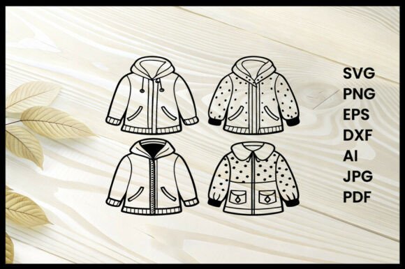 Winter Coat Line Art Design