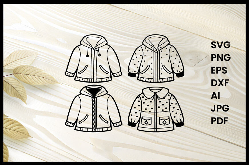 Winter Coat Line Art Design