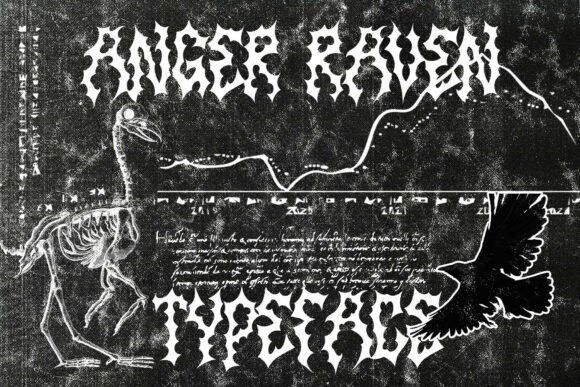 Anger Raven Font PNG with transparent background - Preview 1