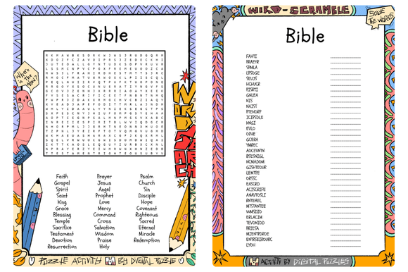 Bible Word Search & Scramble Puzzle