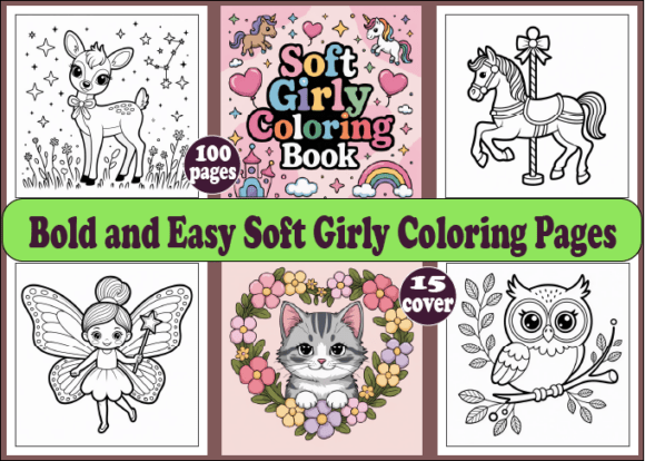 Bold and Easy Soft Girly Coloring Pages