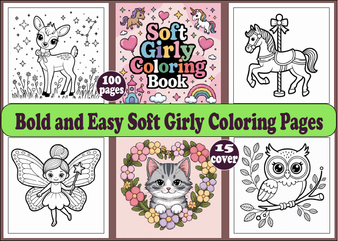Bold and Easy Soft Girly Coloring Pages